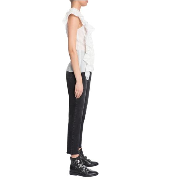 CHELSEA & WALKER NWT Ivory Cotton Silk Blend Bush Ruffle Top Blouse // 6 - Picture 15 of 15